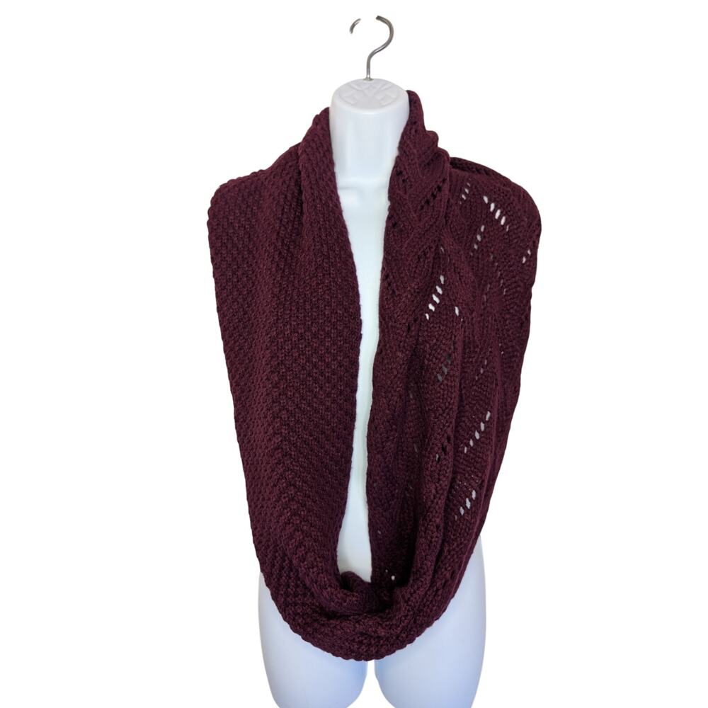 Banana Republic Women Accessories, Burgundy Knit Infinity Loop Winter Scarf, OS